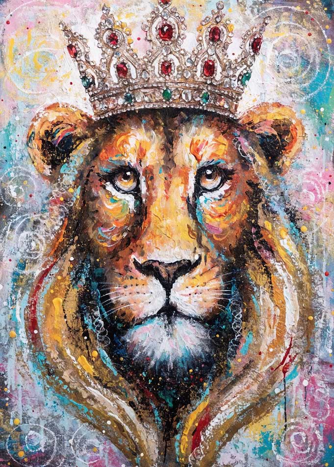 Majestic Lion King with Crown