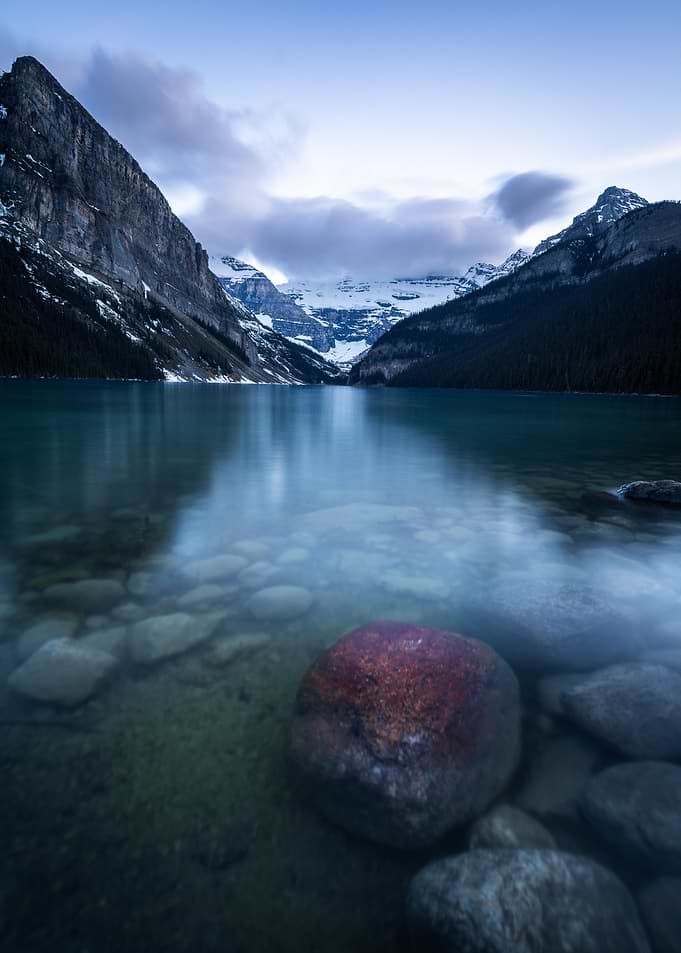 Serene Mountain Lake at Dusk