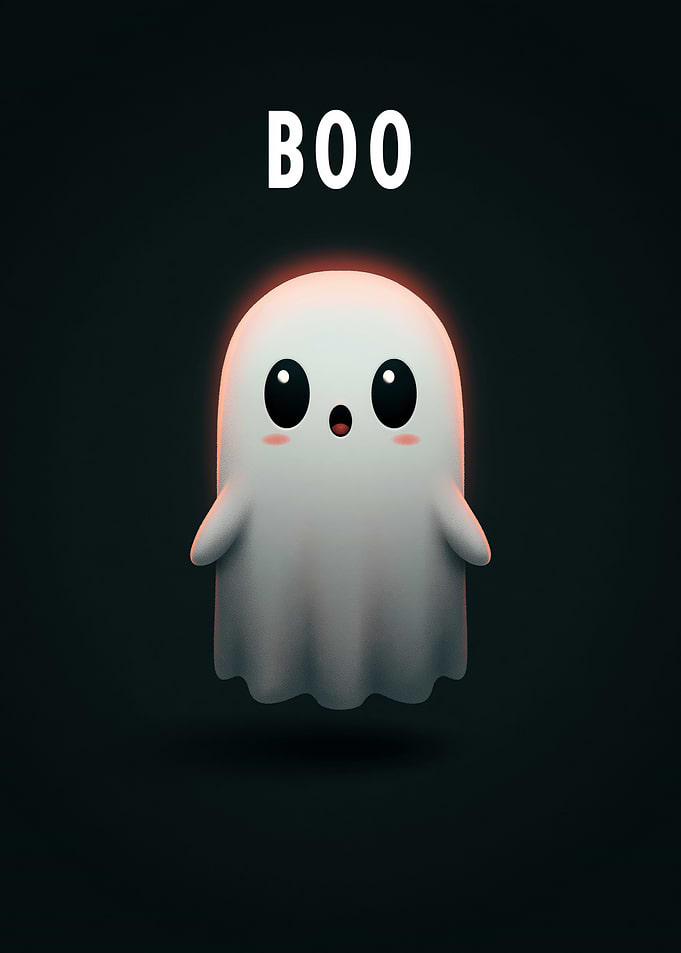 Cute Ghost with Boo Text