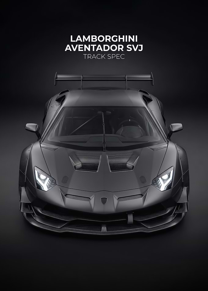 sleek dark Lamborghini Aventador SVJ Track Spec