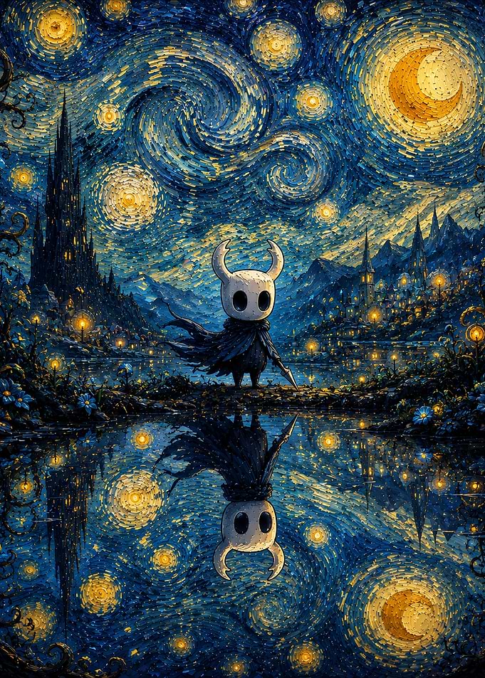 Hollow Knight Starry Night Reflection