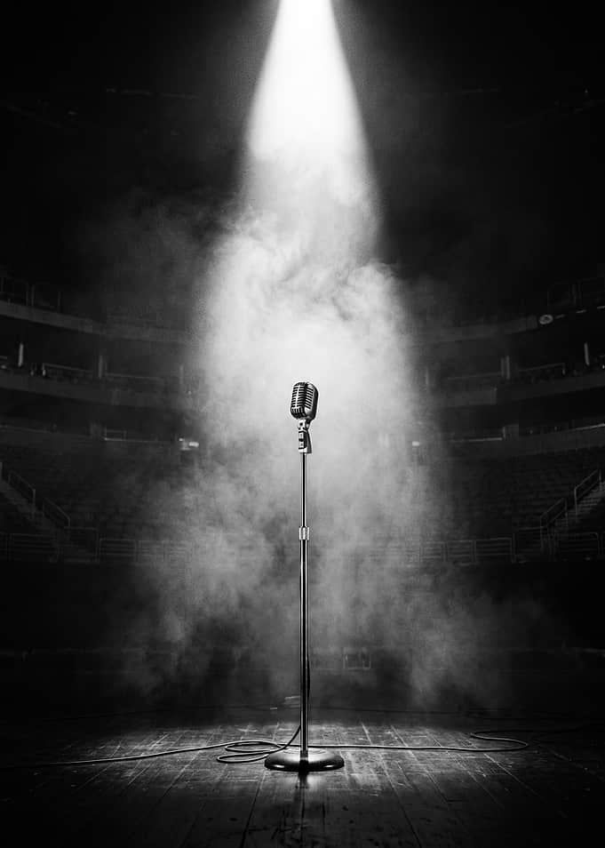 Vintage Microphone on Stage