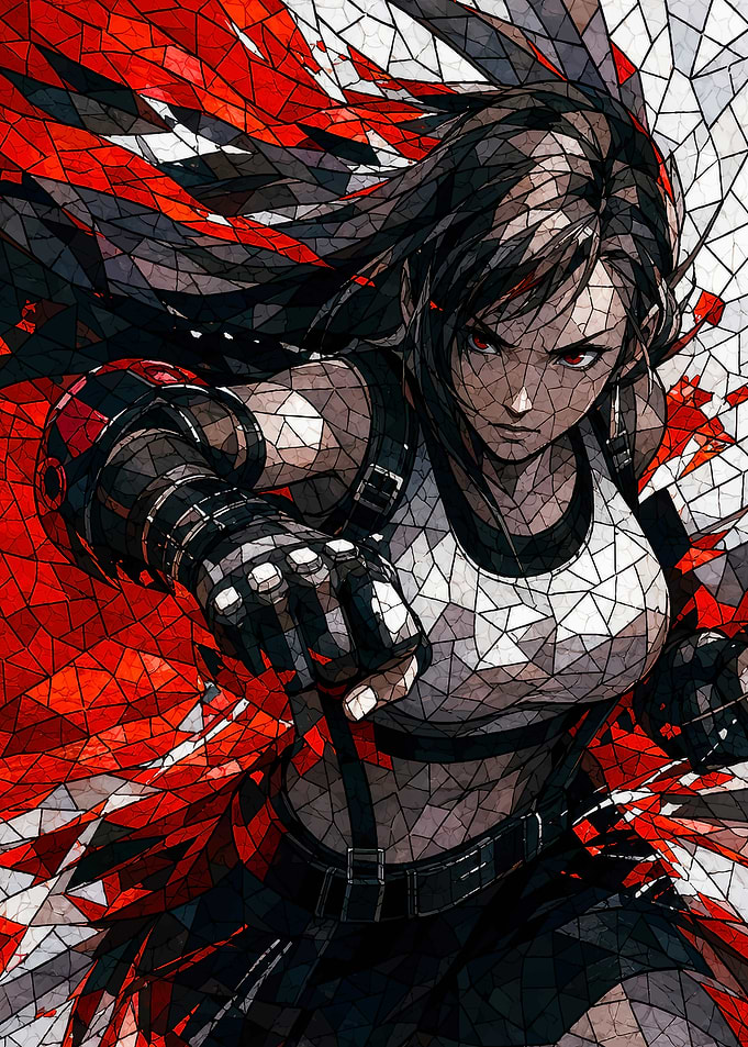 Tifa Lockhart Stained Glass Art