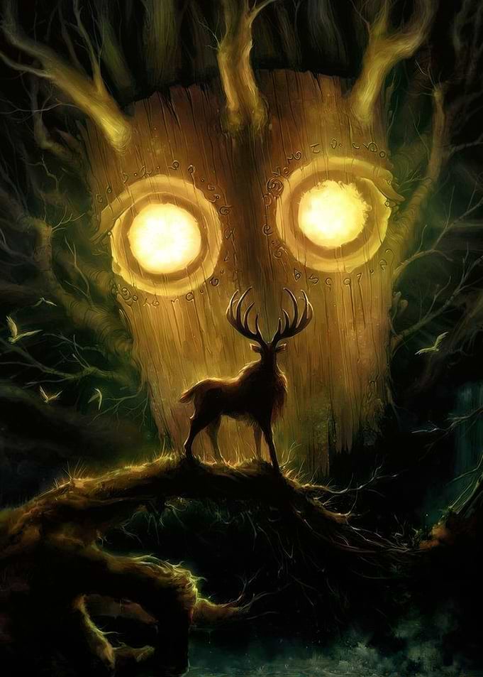 Enchanted Forest Guardian and Stag