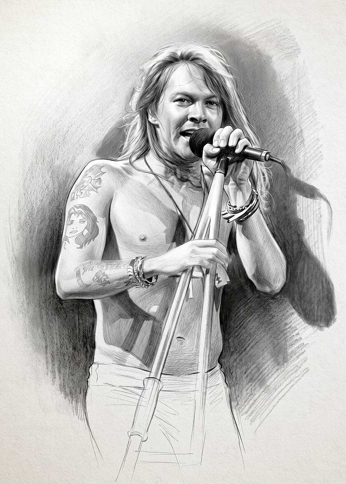 Axl Rose Pencil Sketch