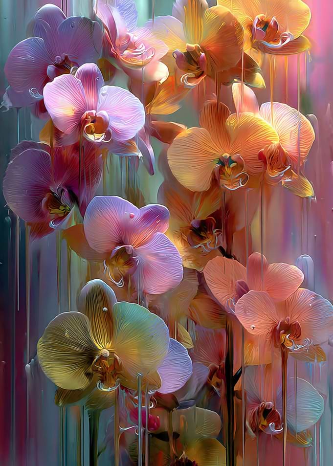 Abstract Orchid Painting