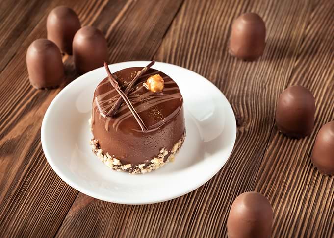 Chocolate cake and truffles