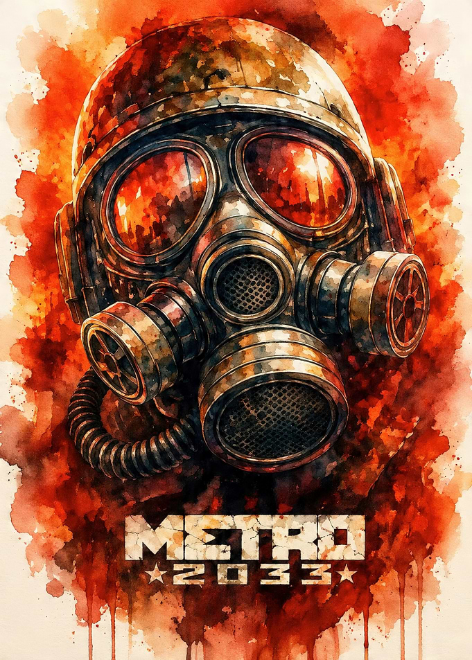 Metro 2033 Gas Mask Watercolor