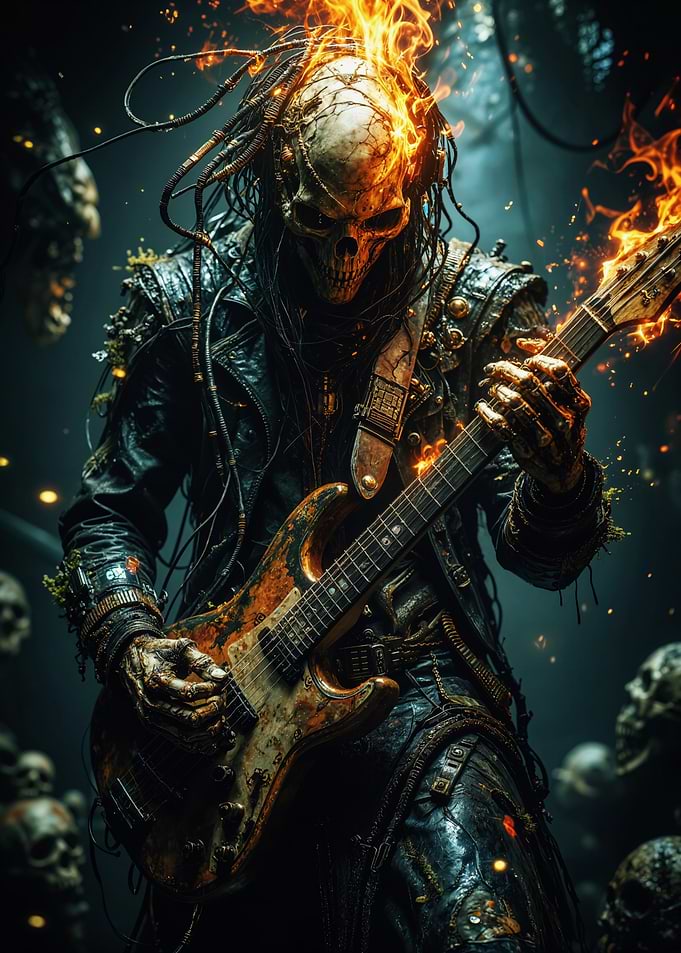 Fiery Skeleton Guitarist