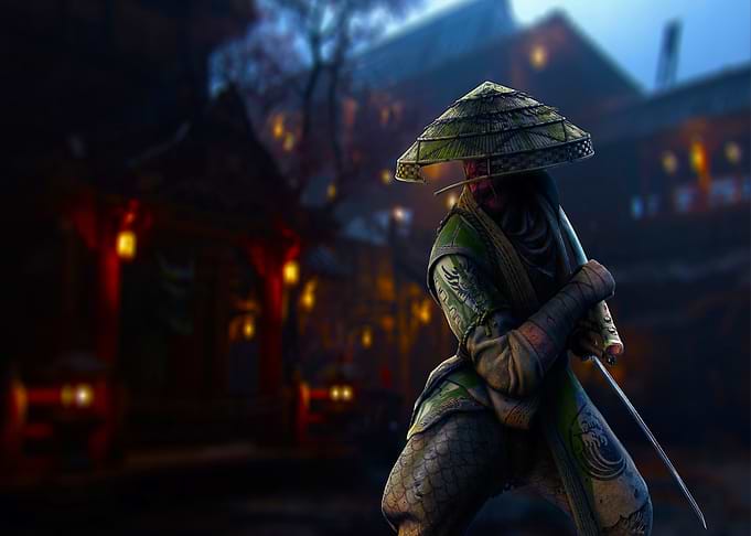 Samurai Warrior in Traditional Attire