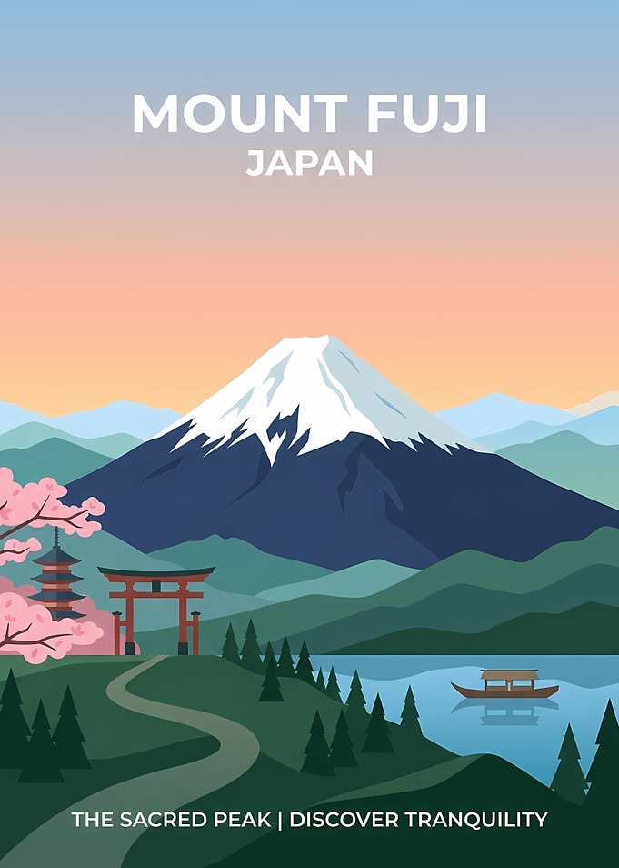 Mount Fuji Travel Poster