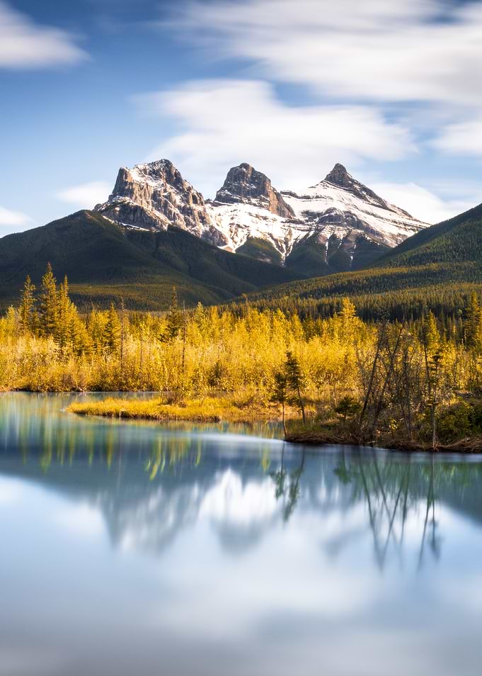 Three Sisters Mountains Reflection