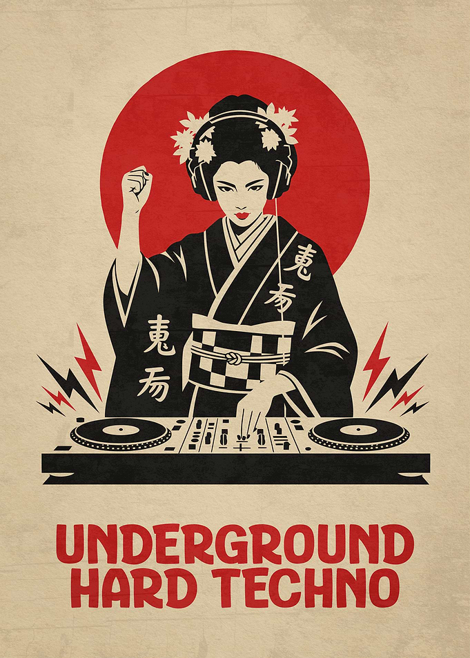 Geisha DJ Underground Hard Techno Poster