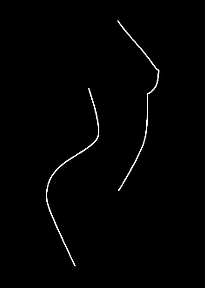 Minimalist outline of a woman's torso