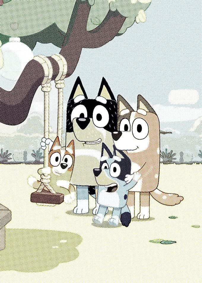 Bluey Family on a Swing
