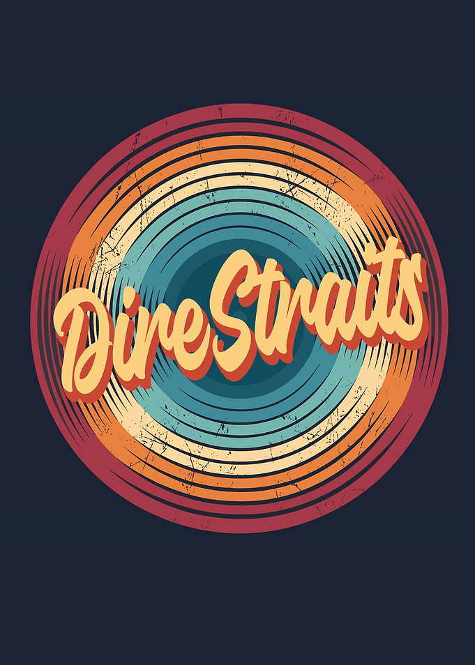 Dire Straits Retro Vinyl Record Design