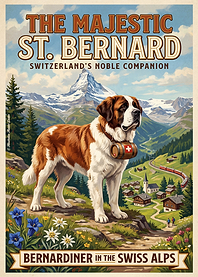 Majestic St. Bernard in Swiss Alps