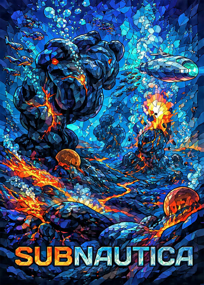Subnautica Underwater Volcanic Scene