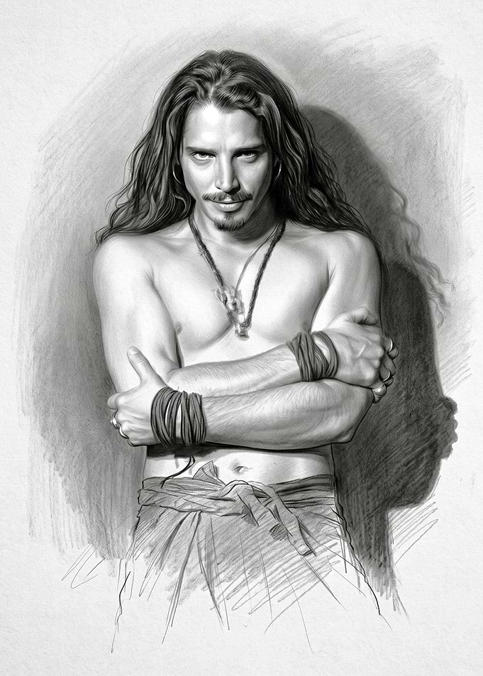 Pencil Sketch of Chris Cornell
