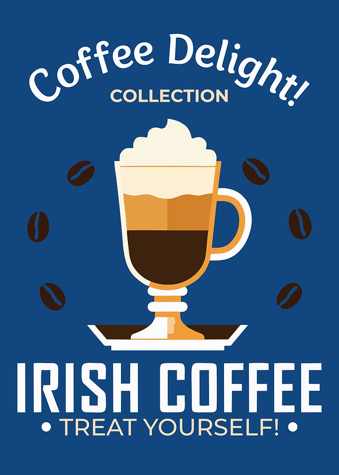 Irish Coffee Delight Poster – Retro Whiskey Coffee Wall Art