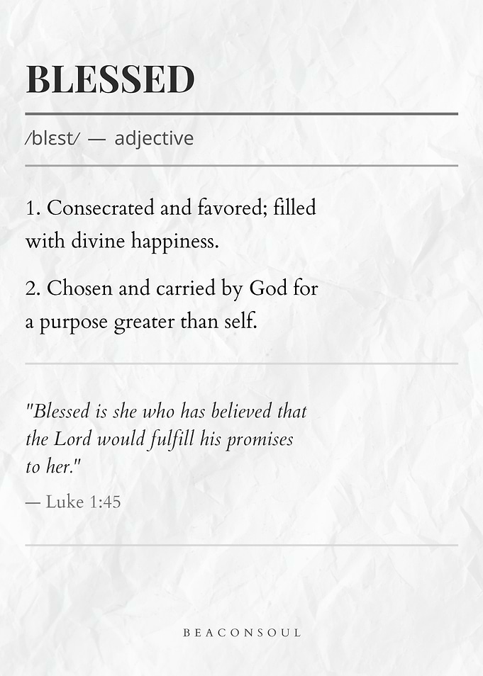 Blessed Definition Wall Art — Christian Print Bible Verse | BeaconSoul