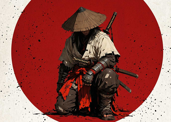 Samurai Warrior Kneeling