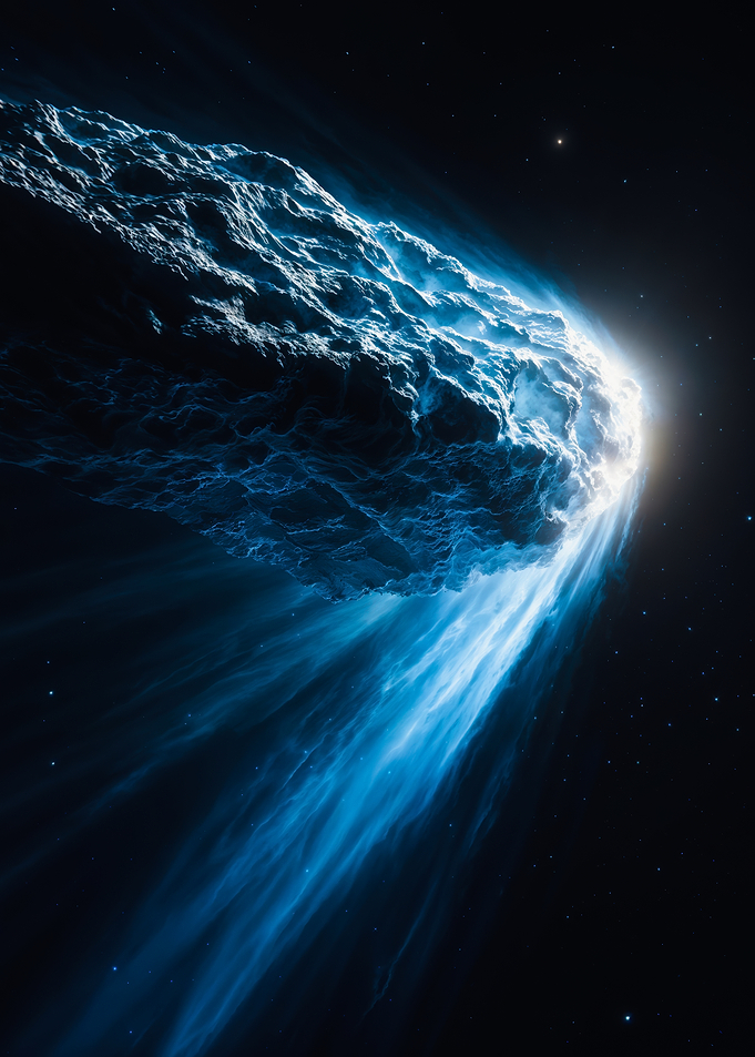 Flying Comet In Outer Space