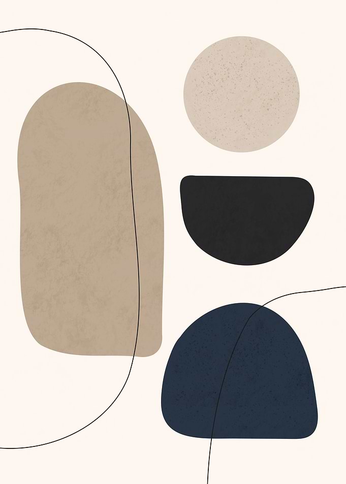 Minimalist Balance - Modern Japandi Abstract Shapes