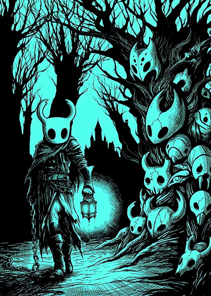 The Knight with Lantern in a Forest of Masks