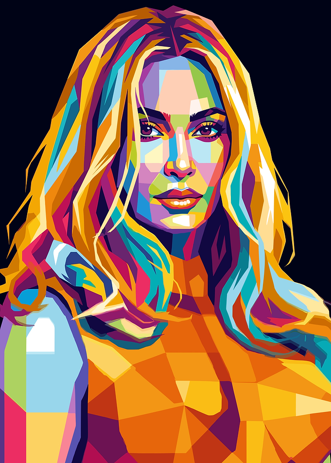 Colorful Pop Art Portrait of a Woman