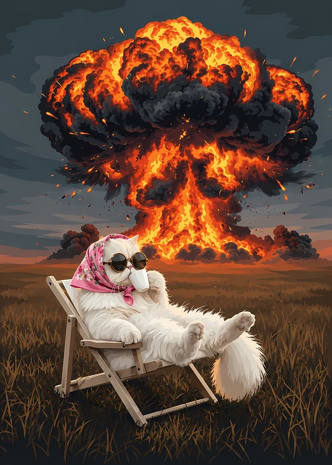 Cat Relaxing During Nuclear Explosion