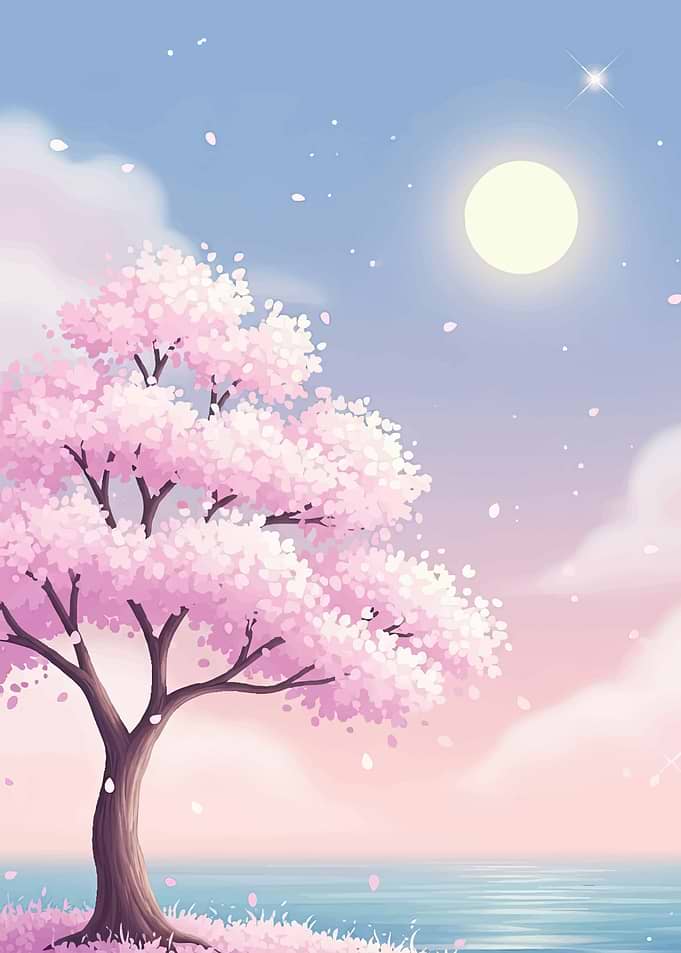 Cherry Blossom Tree by the Water