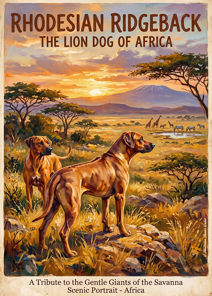 Rhodesian Ridgeback African Savanna Painting