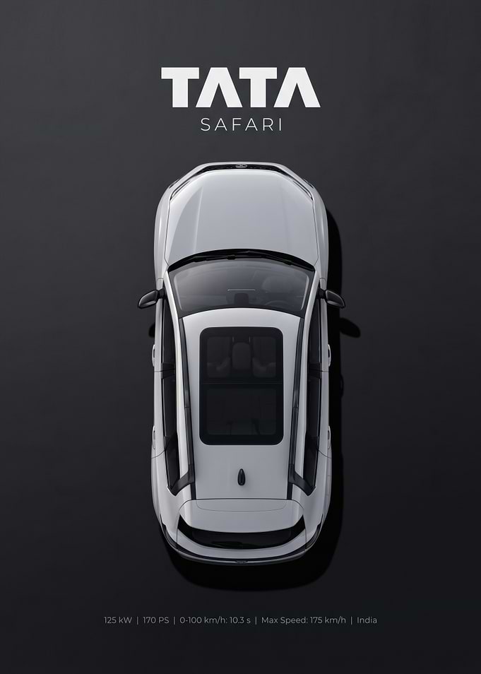 Tata Safari Car Top View