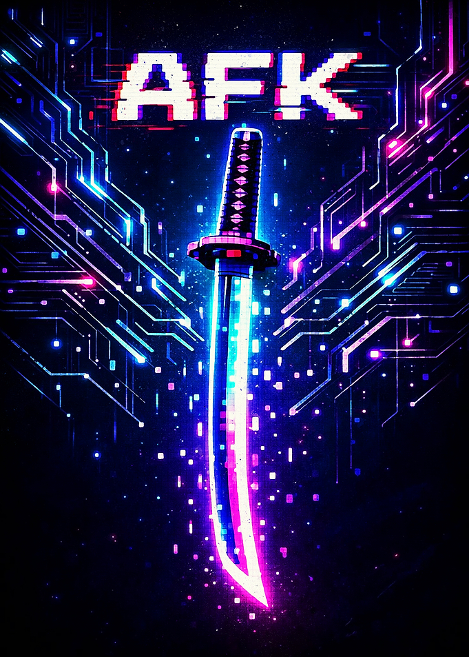 AFK Katana Cyberpunk Glitch Art