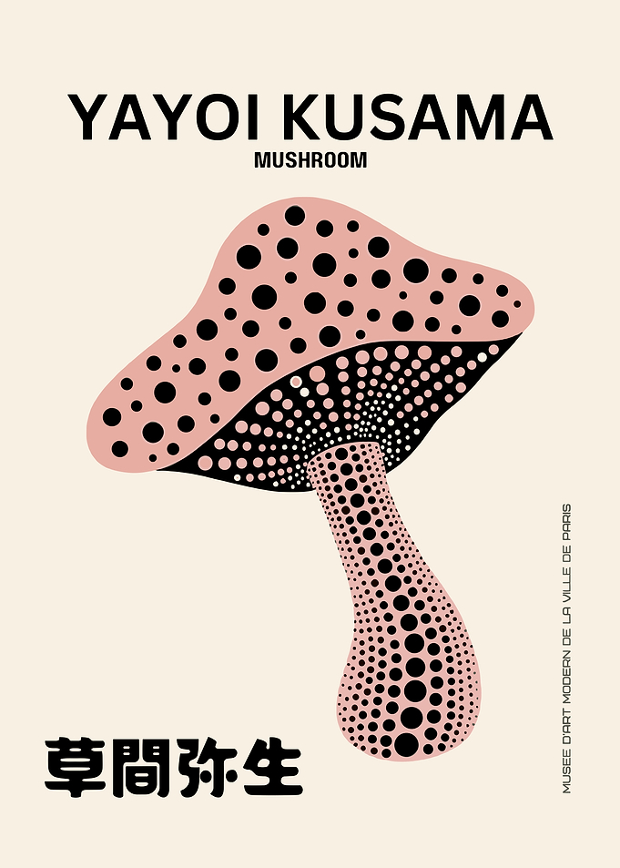 Yayoi Kusama Mushroom Poster