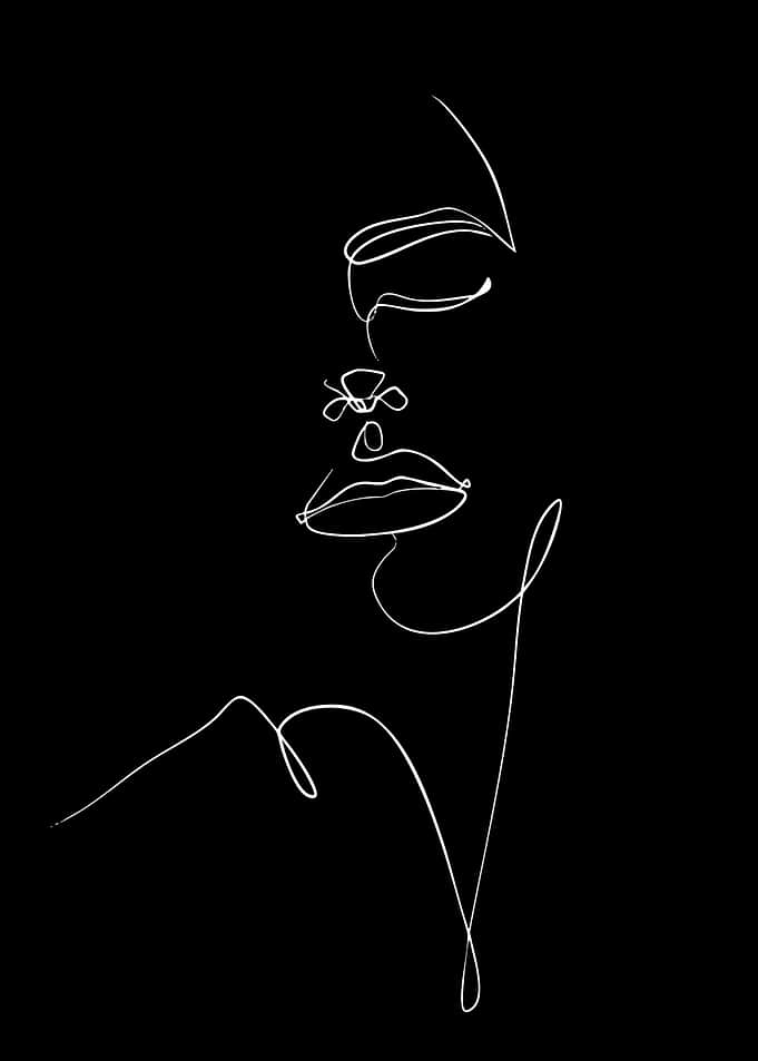 Minimalist Line Art of a Face