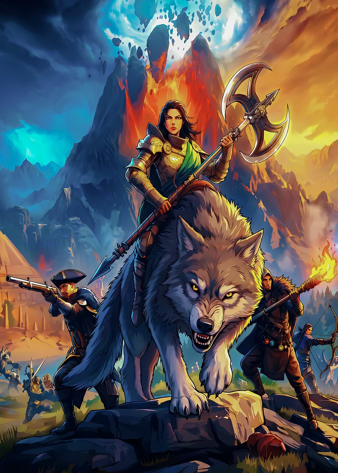 Aeternum Fantasy Warrior on Wolf