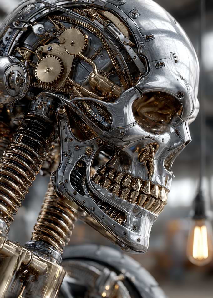 Steampunk Mechanical Skull