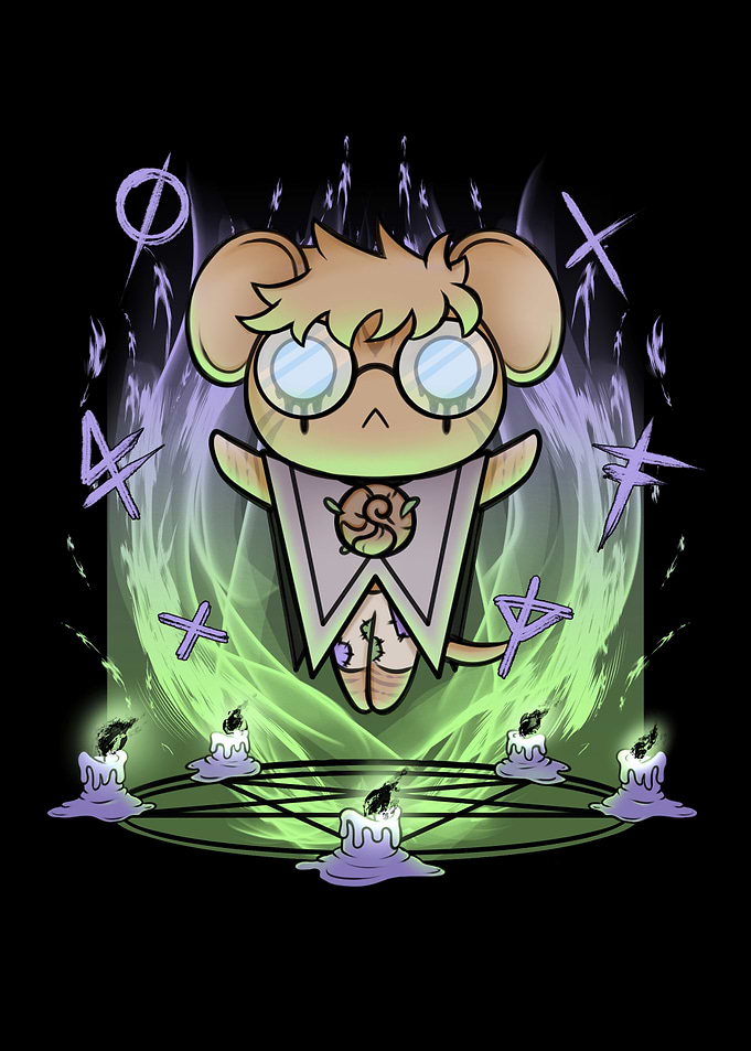 Cute Magical Creature with Candles