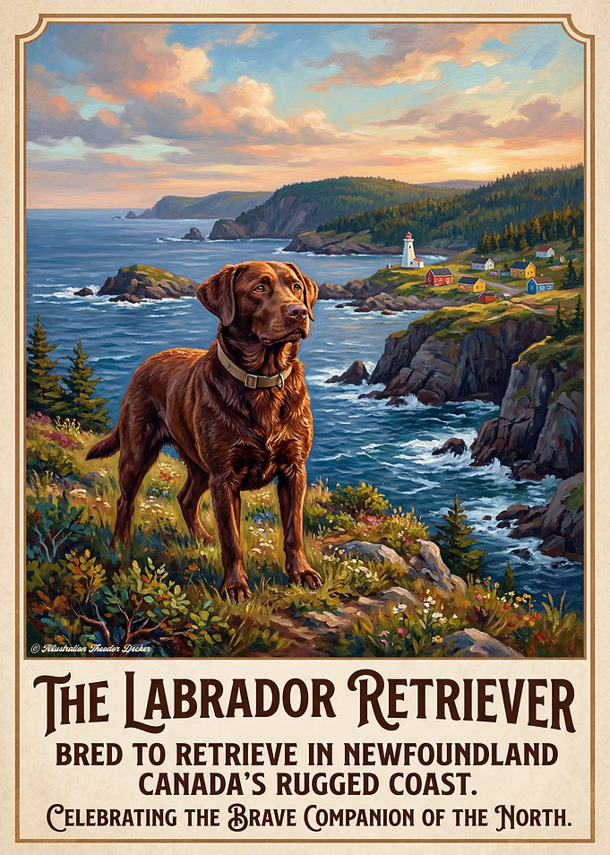 Labrador Retriever on Newfoundland Coast