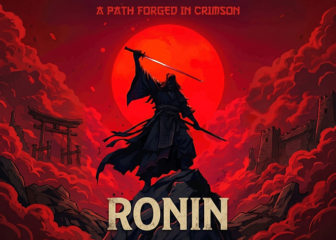 Ronin Warrior Under a Crimson Moon