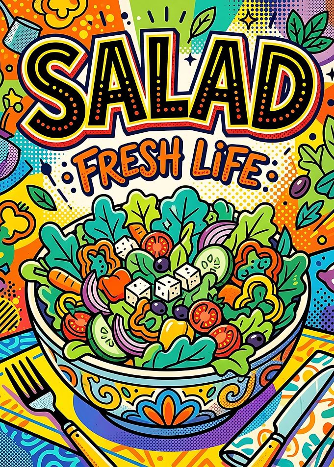 Salad Fresh Life Pop Art