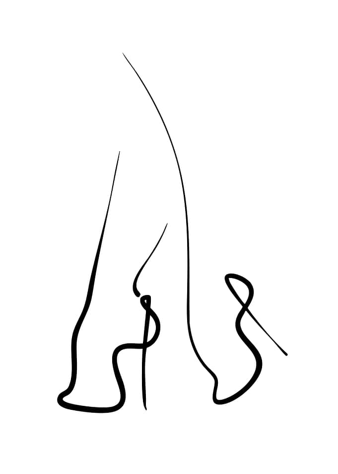 Abstract Line Art of Legs and Heels