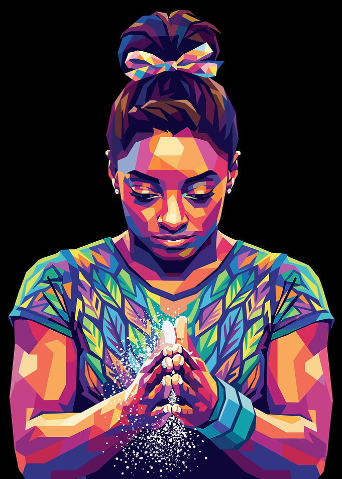 Simone Biles Colorful Portrait of