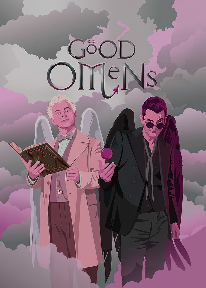 Good Omens Pixel Art Poster