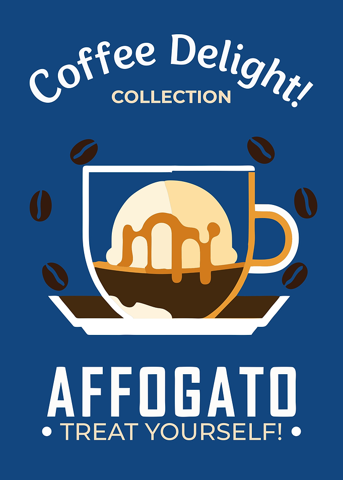 Affogato Coffee Delight Poster – Retro Dessert Coffee Wall Art