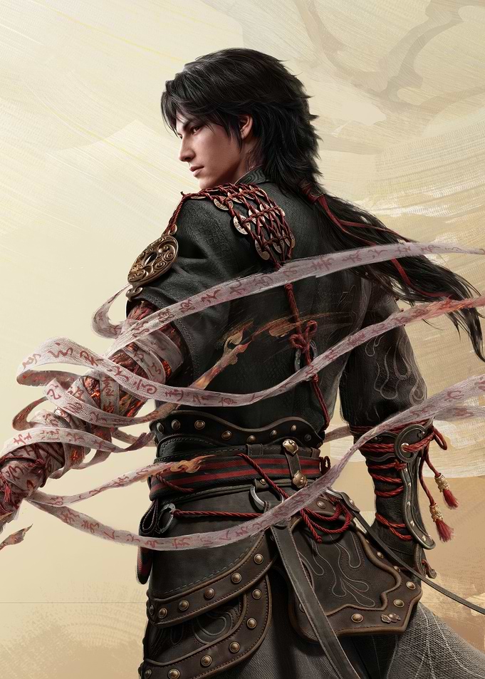 Warrior with Scroll-Wrapped Arm