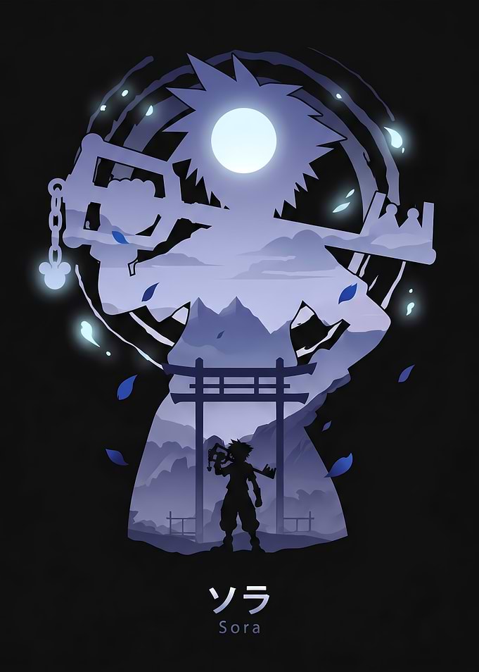 Sora Kingdom Hearts Silhouette Art