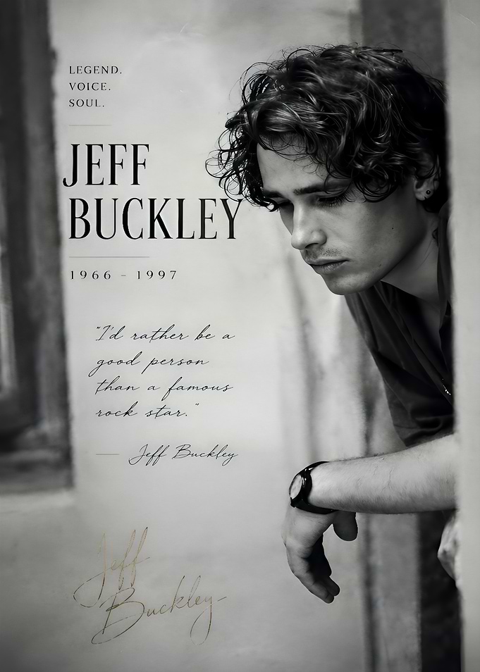 Jeff Buckley Portrait and Quote